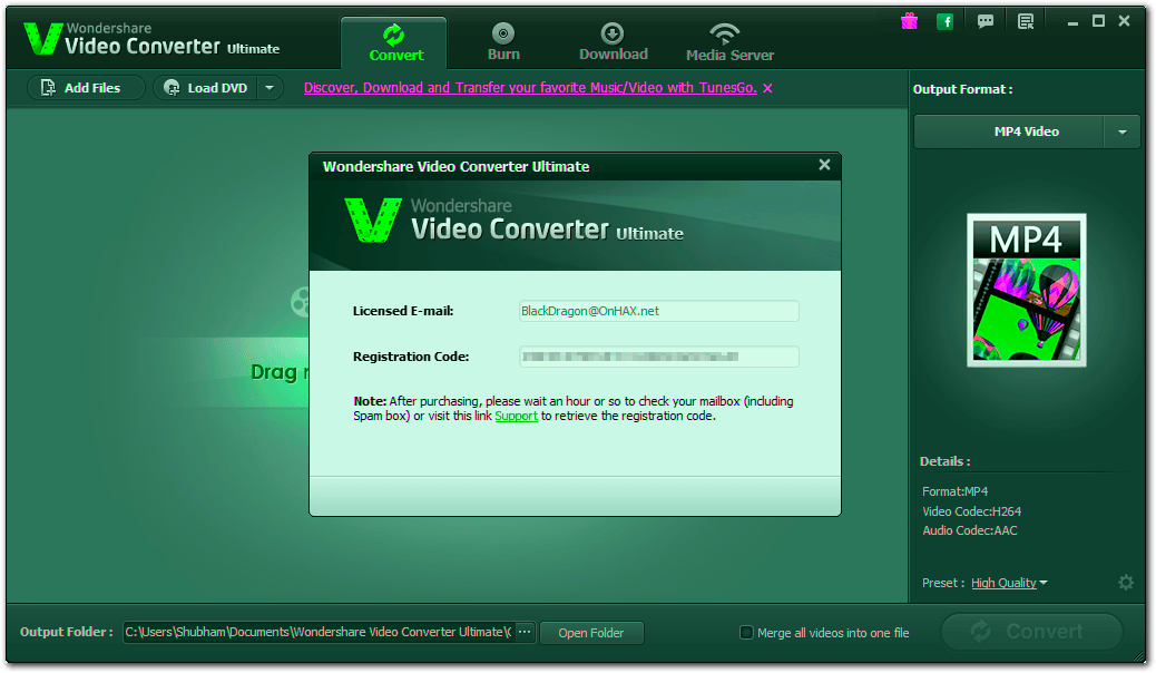 wondershare video converter ultimate for mac registration code